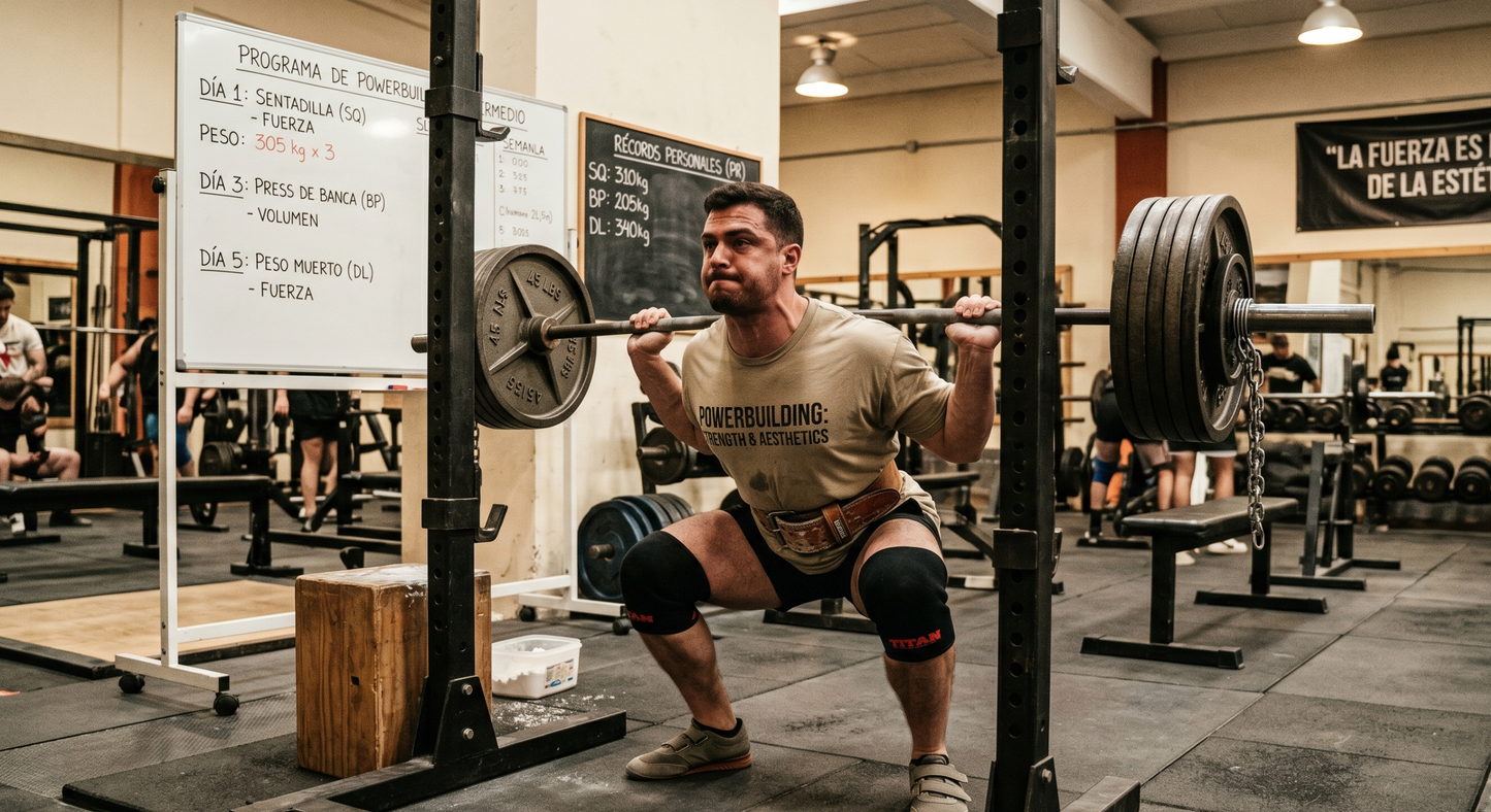 Entrenamiento de Powerbuilding para Hombres Intermedios - 4 Días